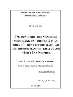 Ứng dụng trò chơi vận động nhằm nâng cao hiệu quả phát triển sức bền cho trẻ mẫu giáo lớnTrường Mầm non Khai Quang  Vĩnh Yên  Vĩnh Phúc (LV tốt nghiệp)