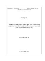 Nghiên cứu đề xuất một số giải pháp tăng cường công tác quản lý chi phí dự án đầu tư xây dựng cụm tuyến dân cư vượt lũ tại tỉnh hậu giang  