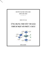 ỨNG DỤNG THUYẾT VB GIẢI THÍCH MỘT SỐ PHỨC CHẤT