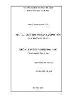Nhu cầu giao tiếp với bạn và giáo viên của trẻ mẫu giáo (LV tốt nghiệp)