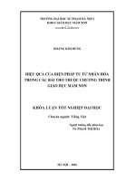 Hiệu quả của biện pháp tu từ nhân hóa trong các bài thơ thuộc chương trình giáo dục mầm non (LV tốt nghiệp)