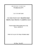 Các bài toán cực trị hình học trong mặt phẳng và không gian 