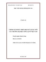 Chính sách phát triển đội ngũ giảng viên các trường đại học công lập ở Việt Nam.