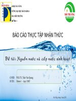 Nguồn nước và cấp nước sinh hoạt