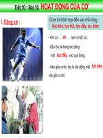 giáo án dạy học tích hợp môn Sinh Học năm học: 2016 2017  bài:Hoạt động của cơ Sinh học 8