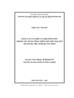 Nâng cao vai trò của hội nông dân trong xây dựng nông thôn mới trên địa bàn huyện Ba Chẽ, tỉnh Quảng Ninh (LV thạc sĩ)