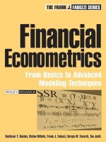 Financial econometrics from basics to advanced modeling techniques by rachev mittnik and frank j fabozzi 