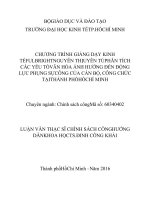 Phân tích các yếu tố văn hóa ảnh hưởng đến động lực phụng sự công của cán bộ, công chức tại thành phố hồ chí minh