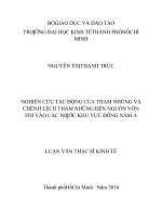 Nghiên cứu tác động của tham nhũng và chênh lệch tham nhũng đến nguồn vốn FDI vào các nước khu vực đông nam á