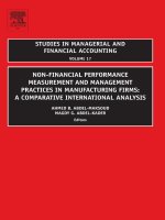 Non financial performance measurement and management practices in manufacturing firms a comparative international analysis by marc j  epstein