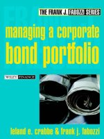 Corporate bond portfolio management by leland e crabbe and frank j fabozzi