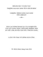 Sự tham gia của người dân vào xây dựng nông thôn mới   trường hợp xã việt lâm, huyện vị xuyên, tỉnh hà giang
