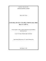 Giáo dục di sản văn hóa trong dạy học địa lý lớp 12 (LV thạc sĩ)