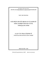 Giải pháp chuyển dịch cơ cấu kinh tế nông nghiệp ở huyện Cô Tô, tỉnh Quảng Ninh (LV thạc sĩ)