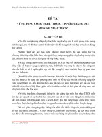 SKKN ỨNG DỤNG CÔNG NGHỆ THÔNG TIN VÀO GIẢNG DẠY  MÔN ÂM NHẠC THCS THAM KHẢO