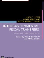 Intergovernmental fiscal transfers principles and practice edited by robin boadway and anwar shah
