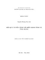 Hồi quy tuyến tính với biến định tính và ứng dụng