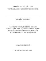 Tác động của sự hài lòng đối với chất lượng dịch vụ đến hành vi sử dụng của khách hàng trường hợp ngành hàng không giá rẻ tại việt nam