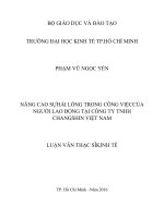 Nâng cao sự hài lòng trong công việc của người lao động trong công ty TNHH changshin việt nam