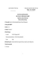 ĐỀ CƯƠNG CHI TIẾT HỌC PHẦN QUẢN TRỊ TÀI CHÍNH DOANH NGHIỆP