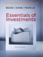 Essentials of investments 9e by BODIE KANE and MARCUS