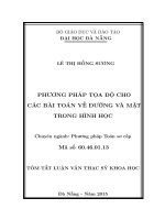 Phương pháp tọa độ cho các bài toán về đường và mặt trong hình học 