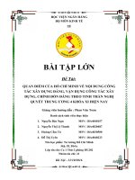 QUAN ĐIỂM CỦA HỒ CHÍ MINH VỀ NỘI DUNG CÔNG TÁC XÂY DỰNG ĐẢNG, VẬN DỤNG CÔNG TÁC XÂY DỰNG, CHỈNH ĐỐN ĐẢNG THEO TINH THẦN NGHỊ QUYẾT TRUNG ƯƠNG 4 KHÓA XI HIỆN NAY