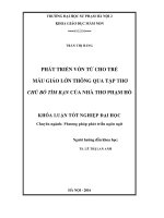Phát triển vốn từ cho trẻ mẫu giáo lớn thông qua tập thơ Chú bò tìm bạn của nhà thơ Phạm Hổ (LV tốt nghiệp)