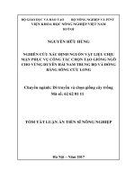 Nghiên cứu xác định nguồn vật liệu chịu mặn phục vụ công tác chọn tạo giống ngô cho vùng duyên hải nam trung bộ và đồng bằng sông cửu long (tt) 