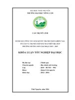 Đánh giá công tác giải quyết tranh chấp, khiếu nại, tố cáo và tranh chấp đất đai trên địa bàn phường hương sơn, thành phố thái nguyên   tỉnh thái nguyên giai đoạn 2013   2015