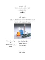KHẢO SÁT CÁC ỨNG DỤNG CỦA PHỨC CHẤT TRONG PHÂN TÍCH HÓA HỌC