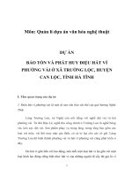 Bảo tồn và  huy điệu hát ví  phường vải ở xã trường lộc, HUYỆN CAN LỘC, TỈNH HÀ TĨNH