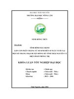 Tình hình mắc bệnh lợn con phân trắng từ sơ sinh đến 45 ngày tuổi tại một số trang trại huyện Đồng Hỷ - tỉnh Thái Nguyên và biện pháp phòng trị