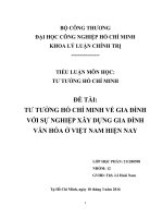 Tư tưởng Hồ Chí Minh về gia đình và xây dựng gia đình văn hoá