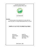 đánh giá khả năng sinh sản của đàn lợn nái nuôi tại công ty cổ phần bình minh mỹ đức hà nội