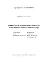 nghiên cứu ứng dụng công nghệ hàn tự động dưới lớp thuốc trong cơ khí nông nghiệp 