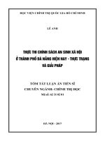 Thực thi chính sách an sinh xã hội ở thành phố đà nẵng hiện nay (tt) 