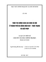 Thực thi chính sách an sinh xã hội ở thành phố đà nẵng hiện nay 