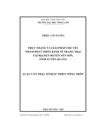 Thực trạng và giải pháp chủ yếu nhằm phát triển kinh tế trang trại tại địa bàn huyện Yên Sơn, tỉnh Tuyên Quang (LV thạc sĩ)