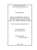 Một số giải pháp phát triển các khu công nghiệp tại khu kinh tế vũng áng tỉnh hà tĩnh đến năm 2025 