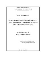 Nâng cao hiệu quả công tác quản lý thuế nhập khẩu tại chi cục hải quan cửa khẩu cảng vũng áng 