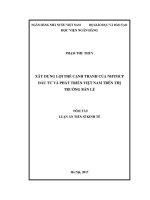 Xây dựng lợi thế cạnh tranh của ngân hàng TMCP Đầu tư và Phát triển Việt Nam trên thị trường bán lẻ