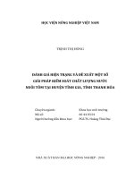 đánh giá hiện trạng và đề xuất một số giải pháp kiểm soát chất lượng nước nuôi tôm tại huyện tĩnh gia, tỉnh thanh hóa 