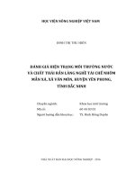 đánh giá hiện trạng môi trường nước và chất thải rắn làng nghề tái chế nhôm mẫn xá, xã văn môn, huyện yên phong, tỉnh bắc ninh