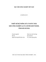 thiết kế hệ thống xử lý nước thải khu công nghiệp lai vu, huyện kim thành, tỉnh hải dương 