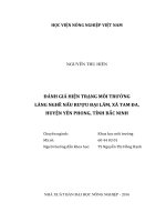đánh giá hiện trạng môi trường làng nghề nấu rượu đại lâm, xã tam đa, huyện yên phong, tỉnh bắc ninh 