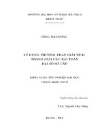Sử dụng phương pháp giải tích trong giải các bài toán đại số sơ cấp