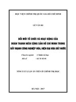 Đổi mới tổ chức và hoạt động đoàn thanh niên cộng sản hồ chí minh trong đẩy mạnh công nghiệp hóa, hiện đại hóa đất nước (tt) 