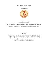 THỰC TRẠNG và GIẢI PHÁP PHÁT TRIỂN đào tạo NGUỒN NHÂN lực kế TOÁN  KIỂM TOÁN TRONG các TRƯỜNG đại học tại VIỆT NAM 