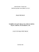 NGHIÊN cứu kỹ THUẬT tự tối ưu RONG MẠNG THÔNG TIN DI DỘNG LTE